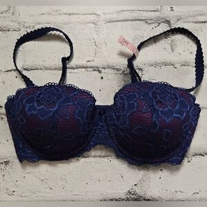 La Vie en Rose Two-Tone Purple Lace Push Up Bra NWT 36C